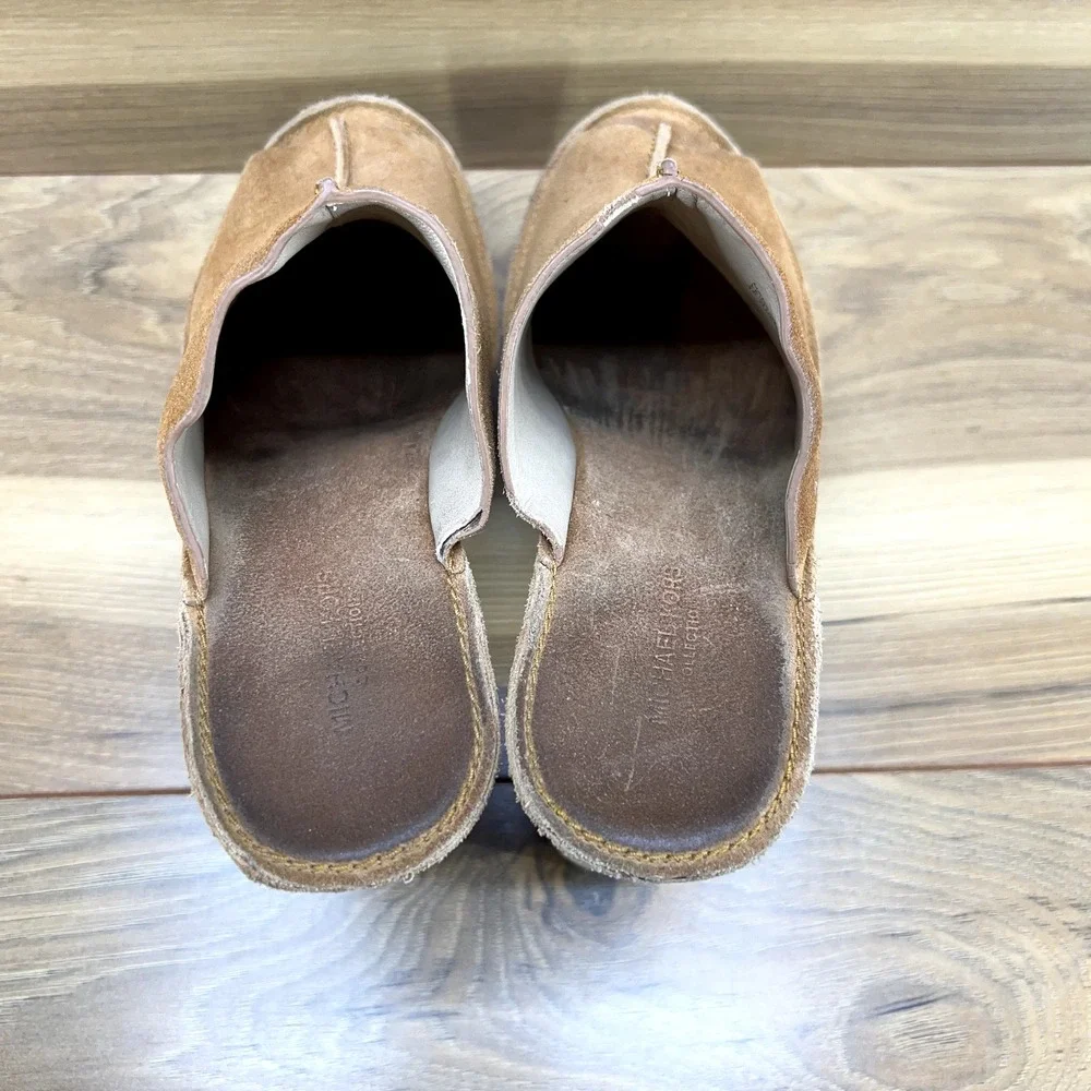 Michael Kors Collection 6.5 EU 36.5 Tan Suede Platform Chunky Peep Toe Heels